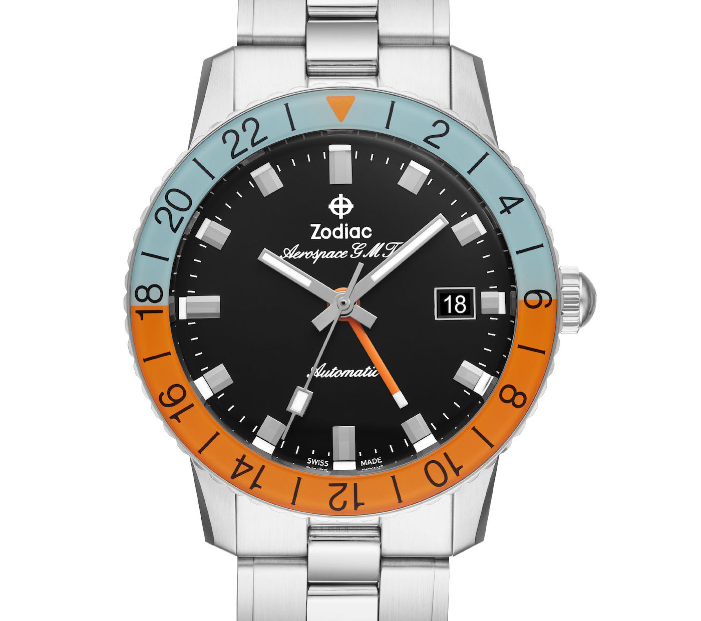 Zodiac-GMT-Watch-Orange-Blue-Bezel